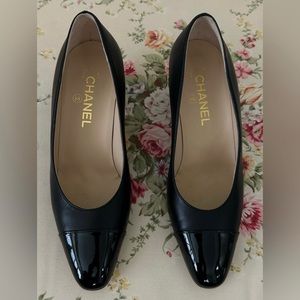 Authentic Chanel Black Pumps.